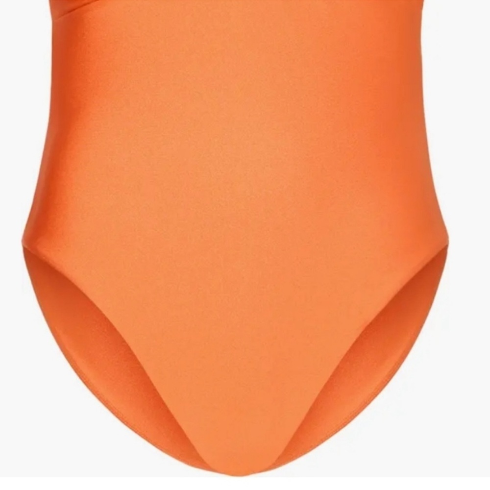 NEW Milly Betsy Gloss Bandeau One-Piece Swimsuit Large Orange Convertible Style - Picture 11 of 13